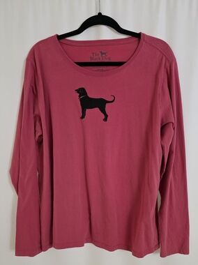 The Black Dog Women's Long-Sleeve Crewneck Shirt - Red